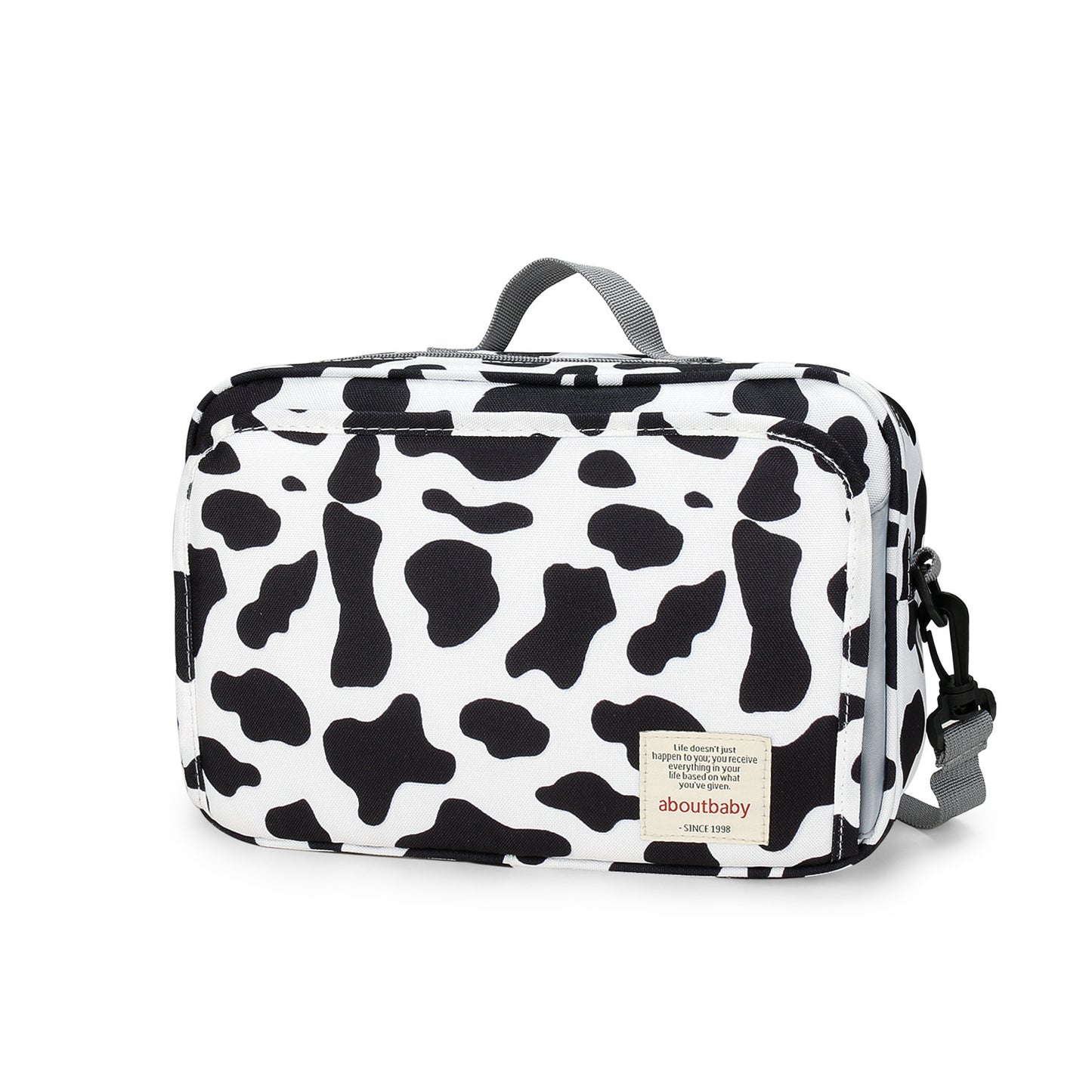 Stylish Baby Changing Bag in Leopard Print, Cow Print, Geometric Print, Grey or Black