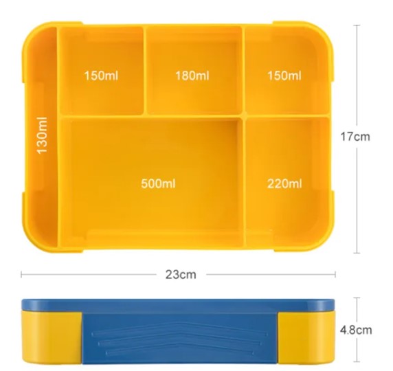 Multi Compartment Bento Box with Cutlery and Leakproof Container