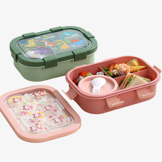 Bento Box with Multiple Compartments and Removable Leakproof Container