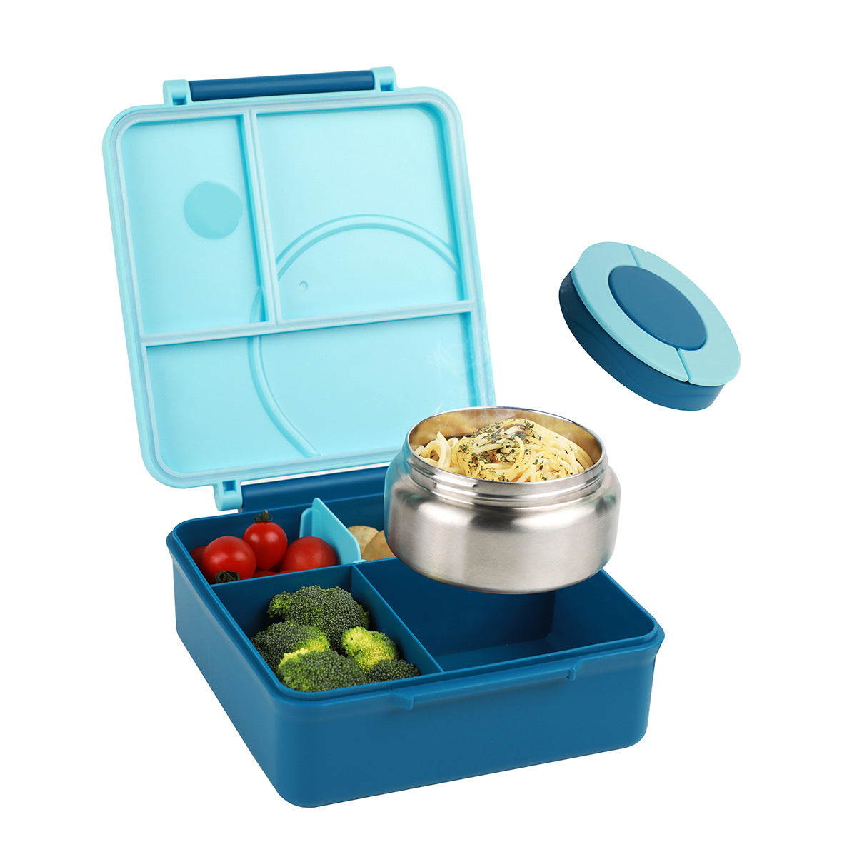 Dual Lunch Box - Bento Box with Stainless Steel Hot Pot