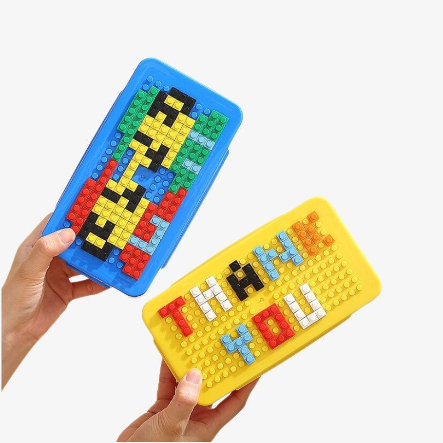 Children's Rectangular Lunch Box With Plastic Building Blocks