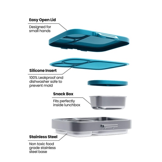 Plastic free, plastic alternative lunchbox for kids with BPA free lid silcone bento box