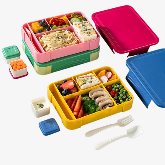 Multi Compartment Bento Box with Cutlery and Leakproof Container
