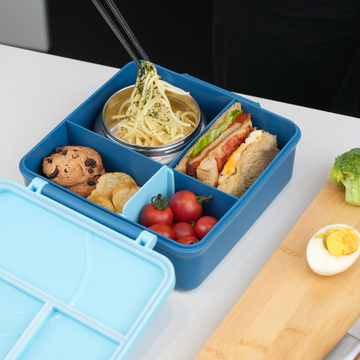 Dual Lunch Box - Bento Box with Stainless Steel Hot Pot