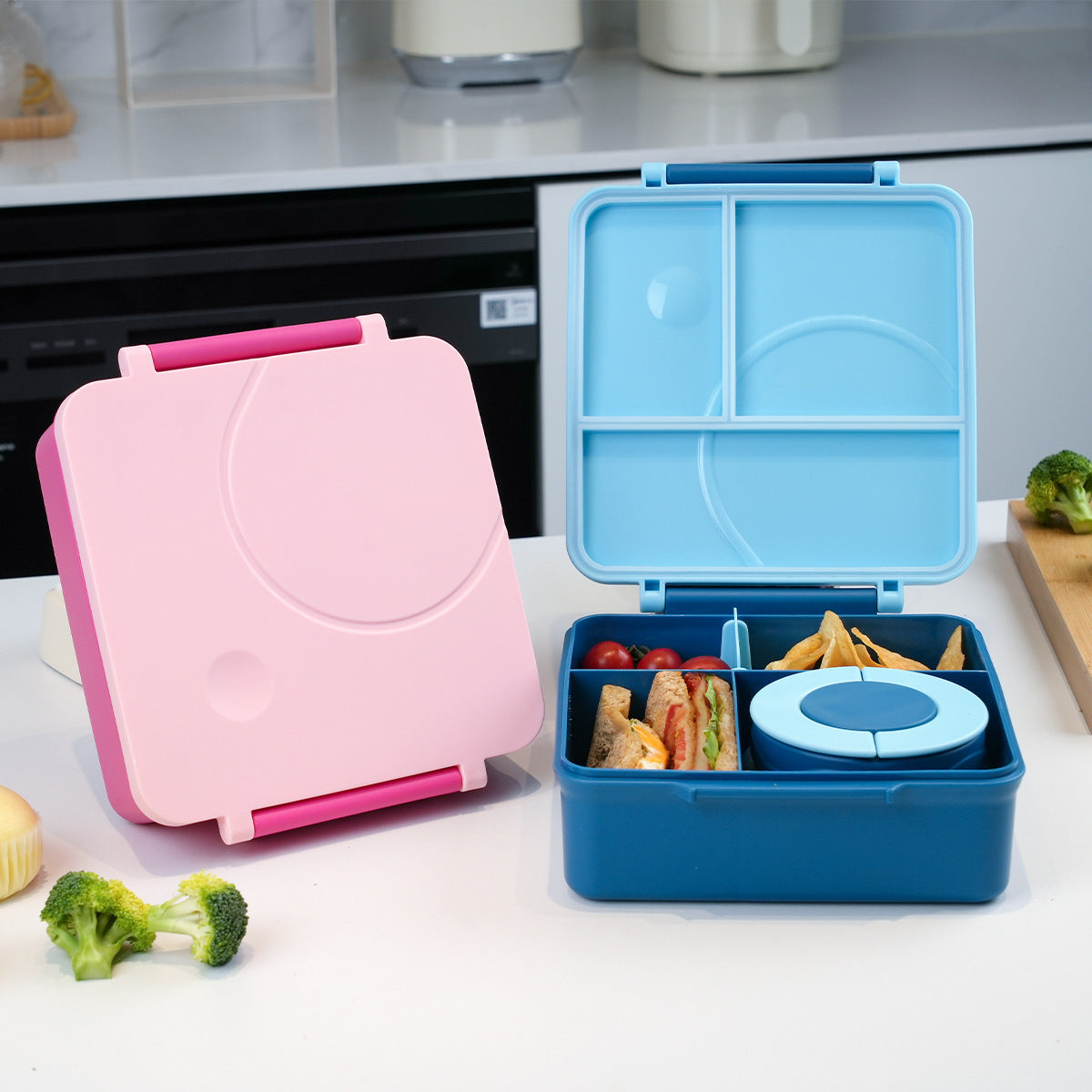 Dual Lunch Box - Bento Box with Stainless Steel Hot Pot